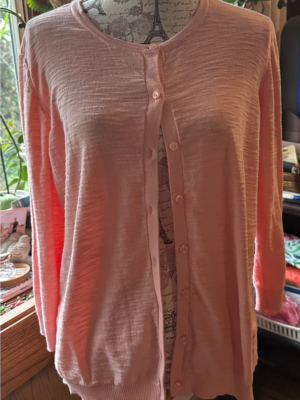 LOFT Light Pink Button-Front Women's Cardigan